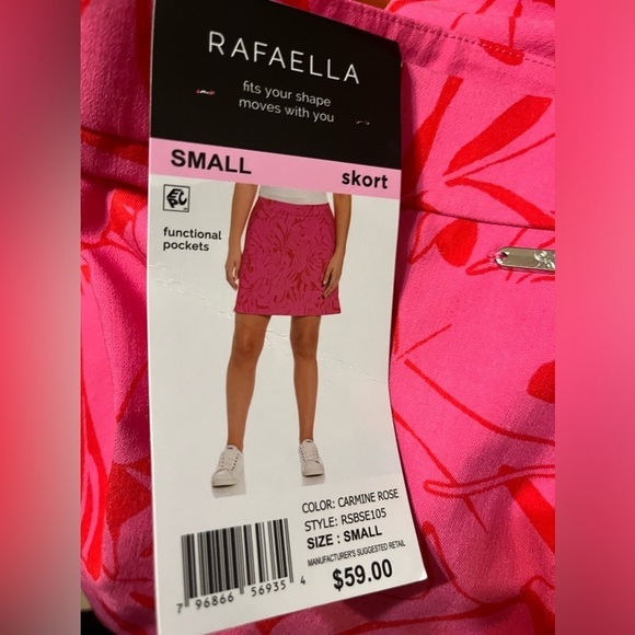 NWT Rafaella Women's Comfort Waistband Stretch Skort (Carmine Rose, XL & small) - Picture 3 of 3